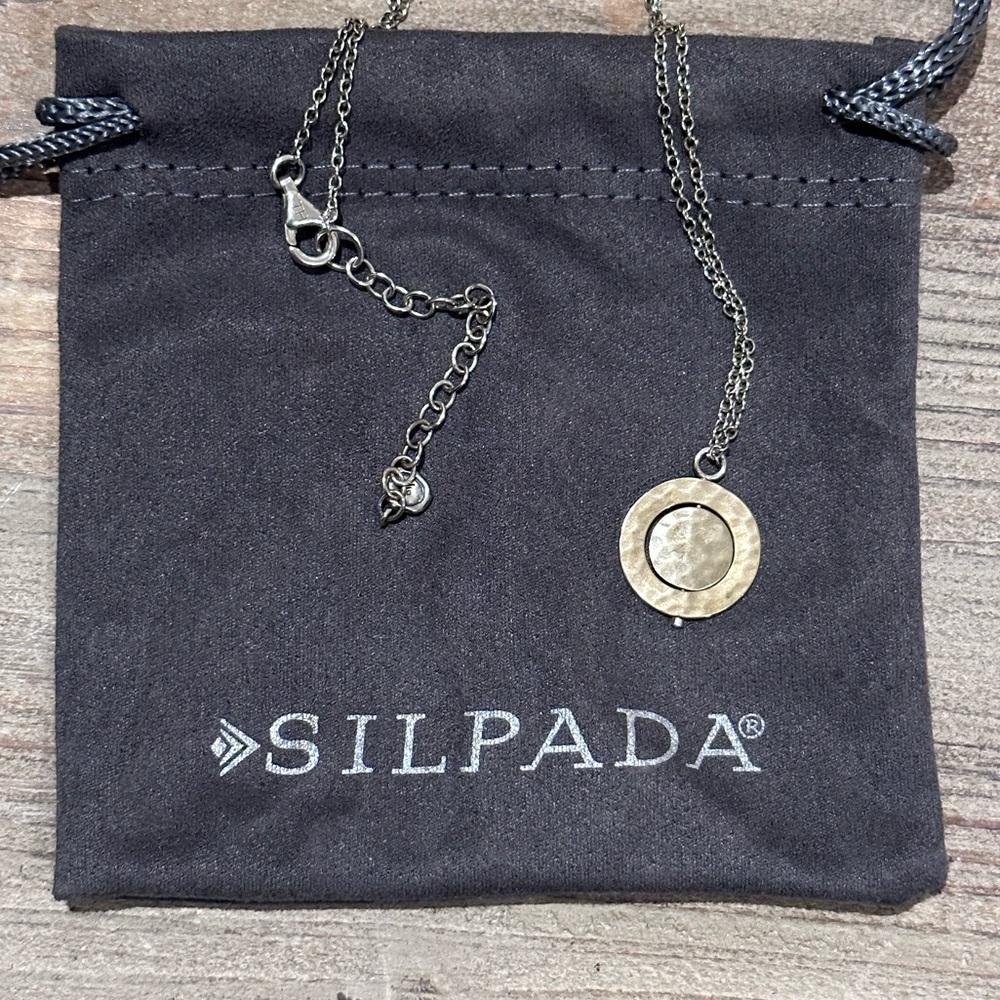 Silpada Silver and Brass Two-Tone Convertible 4-Way Pendant Necklace - Picture 3 of 5